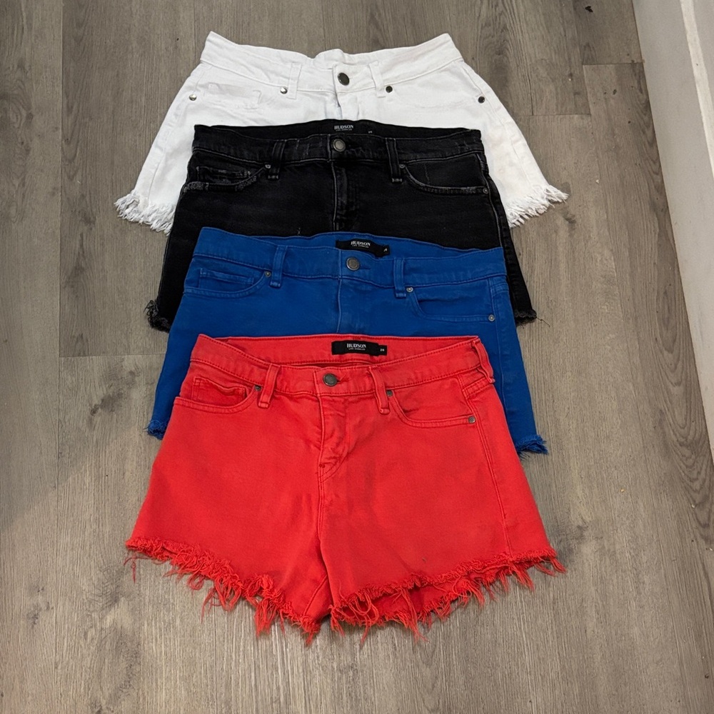 Hudson Jeans Women's Jean Shorts - Red, Blue, Black, White